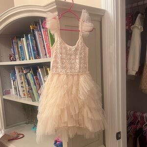Tutu Du Monde Cream Tulle Dress with Floral Detail